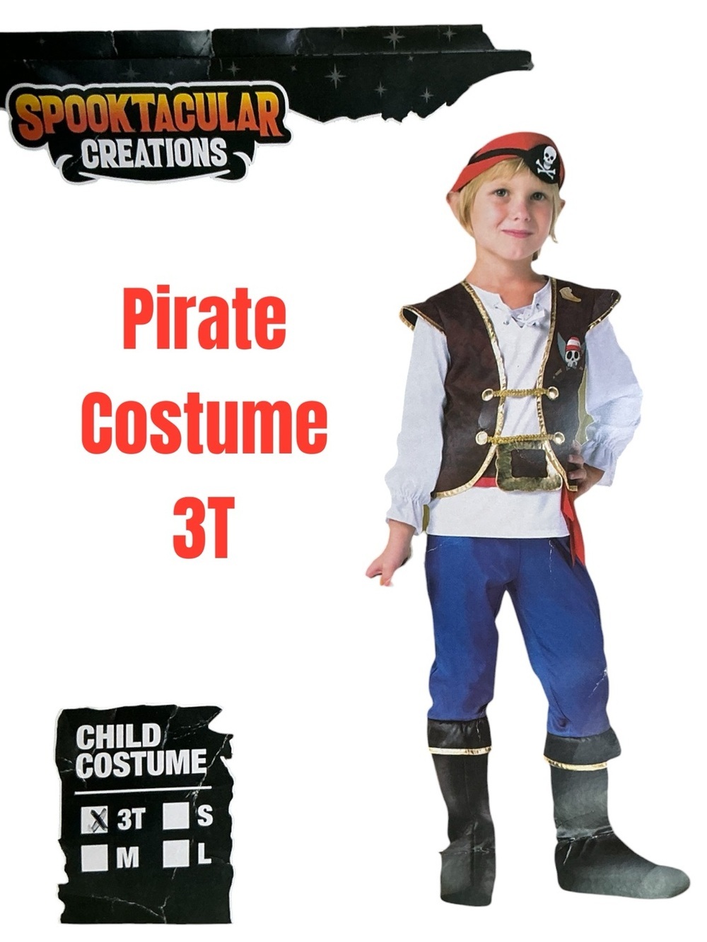 Halloween Pirate Costume 4 piece set Spectacular Creations Kids Toddler 3T